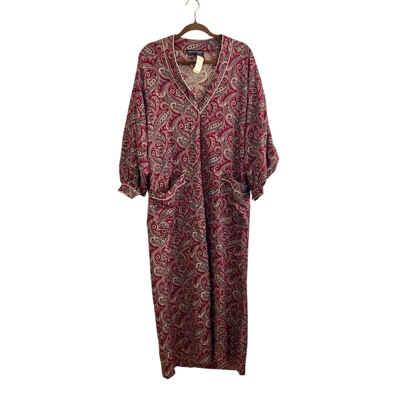 Pierre Cardin Other - Vintage Pierre Cardin NWT Paisley Zip Maxi Robe Caftan Jordan Marsh Large
